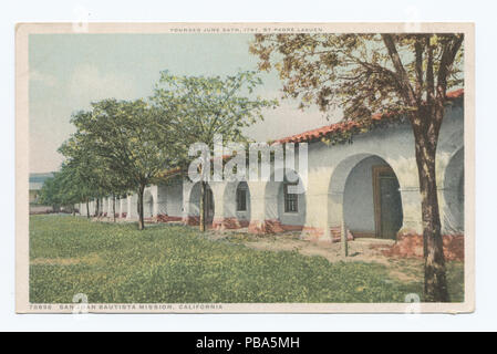 1050 Mission San Juan Bautista, Kalifornien (Nypl b 12647398-74107) Stockfoto