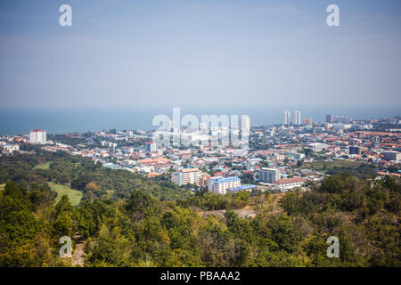 Blick auf die Stadt aus der Sicht von Hua Hin Stockfoto