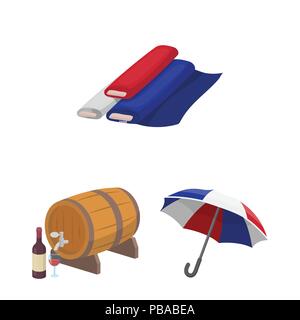 Land Frankreich cartoon Symbole im Set Sammlung für Design. Frankreich und der charakteristische Vektor Symbol lieferbar Abbildung. Stock Vektor