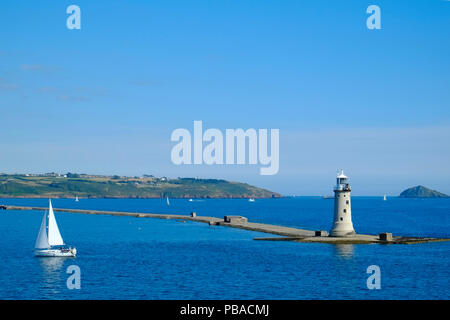 Der Wellenbrecher in Plymouth Sound. Plymouth, Devon. Großbritannien Stockfoto