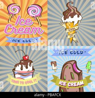 Retro Eis Poster. Vector Illustration. Stock Vektor