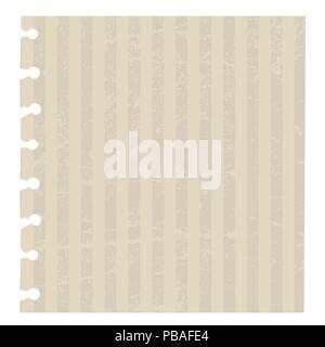 Vector retro Papier. Streifen und Kratzer. Alte Textur. Beige Tönen. Platz Hinweis auf der PAD-Seite Stock Vektor