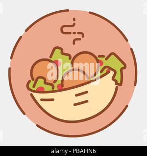 Falafel Symbol. In der Nähe von East vegetarische Fast food unterzeichnen. Trendige farbige flache Linie Design. Vector Illustration Stock Vektor