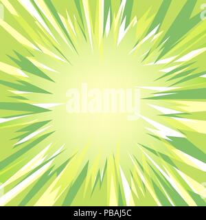 Grün leuchtende lowpoly burst Explosion. Vector Illustration für Dekoration mit poligonal Strahlen. Zusammenfassung Hintergrund. Für anime Stil design Vorlage. Stock Vektor