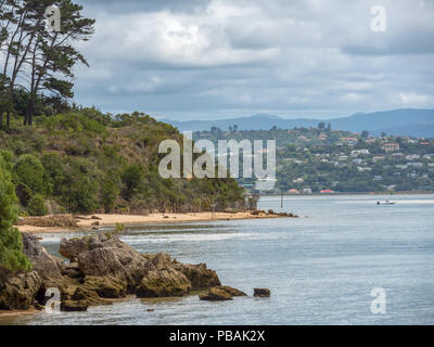 Knysna Küste Blick von Featherbed Nature Reserve in Südafrika. Stockfoto