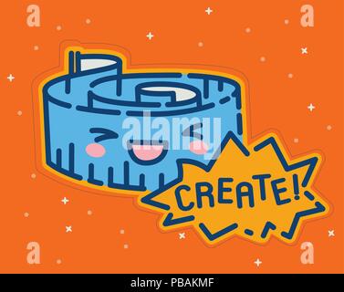 Maßband Badge, schneiderin Symbol, Vector Illustration Stock Vektor