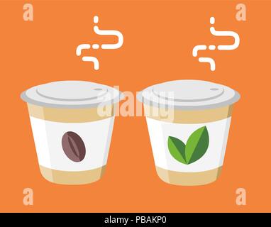 Nehmen Sie Kaffee oder Tee Flat Style Vektor icon Stock Vektor