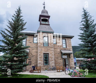 Alte Rock School, jetzt der Alte Rock Community Library, Crested Butte, Colorado. Stockfoto