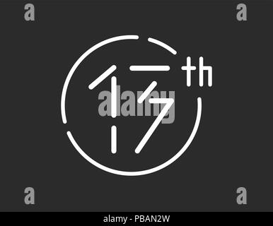 13 Schriftzug, 13 Symbol, dreizehnten Vektor Zeichen Stock Vektor