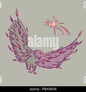 Fairy Adler Vogel im Comic-stil, Vector Illustration Stock Vektor