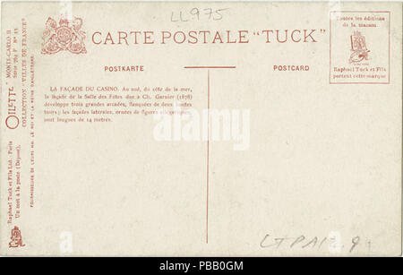 1055 Monte Carlo. - Fassade Du Casino. 419243 764-23 (NBY) Stockfoto