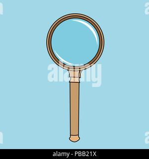 Lupe, flache Bauform mit langen Schatten, Vector EPS 10 Abbildung Stock Vektor