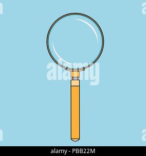 Lupe, flache Bauform mit langen Schatten, Vector EPS 10 Abbildung Stock Vektor