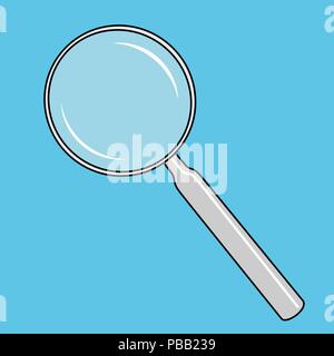 Lupe, flache Bauform mit langen Schatten, Vector EPS 10 Abbildung Stock Vektor