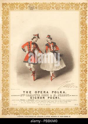 Carlotta Grisi (1819-1899) und Jules Perrot (1810-1892) La Polka von Cesare Pugni. Museum: private Sammlung. Stockfoto