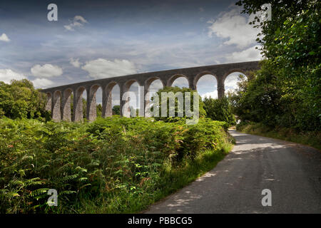 Cynghordy Viadukt, zwischen Llandovery und Llanwrtyd Wells, der die Herzen von Wales Bahnstrecke. Wales, Großbritannien Stockfoto