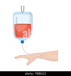 Verfahren der Bluttransfusion. Medizin einzelnen Symbol im Comic-stil Vektor Symbol lieferbar Abbildung. Stock Vektor