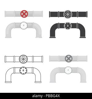 Ventil und m-Symbol im Comic-stil auf weißem Hintergrund. Sanitär symbol Vektor Illustration. Stock Vektor