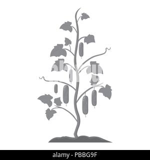 Gurke Symbol monochrom. Einzelne pflanze Symbol aus dem großen Bauernhof, Garten, Landwirtschaft monochrom. Stock Vektor