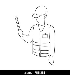 Parkwächter Symbol in Grobentwurf auf weißem Hintergrund. Parkzone symbol Vektor Illustration. Stock Vektor