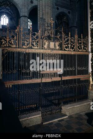 REJA DE LA CAPILLA DORADA. Lage: Catedral Nueva, Salamanca, Spanien. Stockfoto