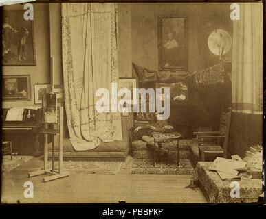 John Singer Sargent (1856-1925) in seiner Werkstatt. Museum: private Sammlung. Stockfoto