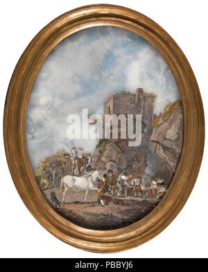 Echten Laboratorio de Piedras Duras del Buen Retiro / 'Landschaft mit einem Pferd". 1766 - 1800. Hardstone, wertvoll. Museum: Museo del Prado, Madrid, España. Stockfoto