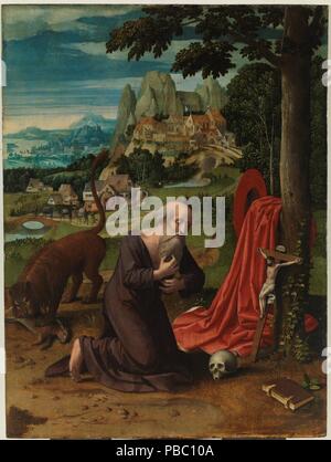 Anonyme/' den Beichtenden hl. Hieronymus'. 1525 - 1530. Öl auf Leinwand. Museum: Museo del Prado, Madrid, España. Stockfoto