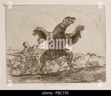 Francisco de Goya y Lucientes/' Die fleischfressenden Vulture". 1814 - 1815. Ätzen, Polierer, Burin auf Elfenbein Papier. Artwork auch als: DESASTRE Nº 76 - EL BUITRE CARNIVORO bekannt. Museum: Museo del Prado, Madrid, España. Stockfoto