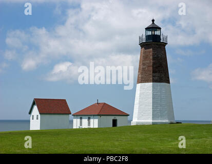 Point Judith Leuchtturm, Narragansett, Rhode Island Stockfoto