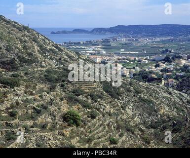 CULTIVO DE TERRAZAS. Ort: Außen, JAVEA/XABIA, ALICANTE, Spanien. Stockfoto