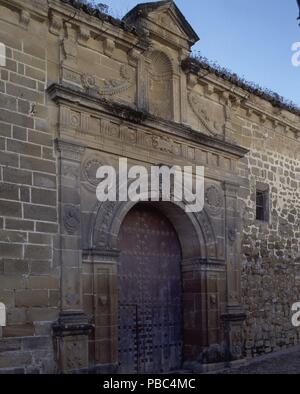 PORTADA. Lage: IGLESIA DE SAN LORENZO, UBEDA, Jaen, Spanien. Stockfoto