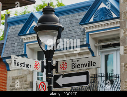 Montreal, Kanada, 27. Juli 2018. Schnittpunkt von Bienville Street und Resther Street im trendigen Viertel Le Plateau. Credit Mario Beauregard/Alamy Li Stockfoto