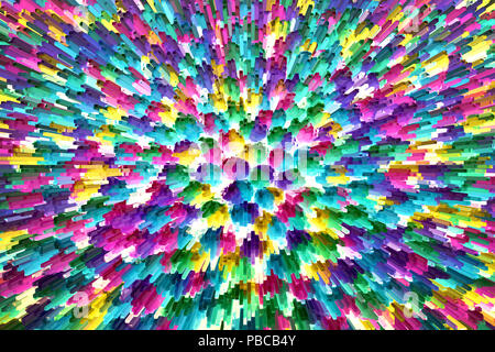Farbenfrohe abstrakte geometrische Hintergrund mit quadratischen extrudieren Stockfoto
