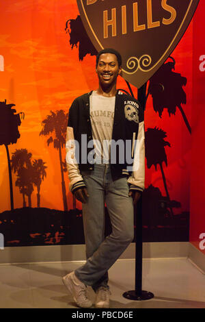 LOS ANGELES, USA - 28.September 2015: Eddie Merphy im Madame Tussauds Hollywood Wax Museum. Marie Tussaud wurde als Marie Grosholtz 1761 geboren Stockfoto