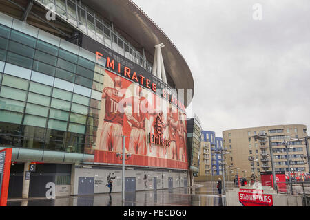 Arsenal Emirates Stadion mit einer Kapazität von über 60.000 ist sie die drittgrößte Fußballstadion in England nach Wembley und Old Trafford. Islington Stockfoto