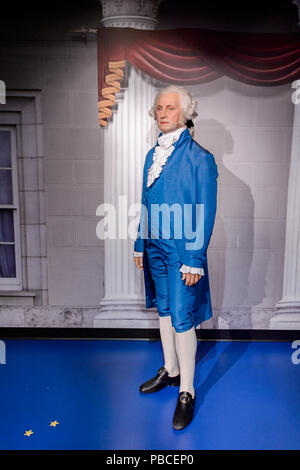 SAN FRANCISCO, USA - Okt 5, 2015: George Washington im Madame Tussauds Museum in SF. Es offen war am 26. Juni 2014 Stockfoto