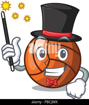 Magier volleyball mascot Cartoon Stil Stock Vektor