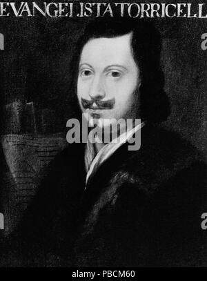 EVANGELISTA TORRICELLI (1608-1647) - MATEMATICO Y FISICO - AYUDANTE DE GALILEO. Stockfoto