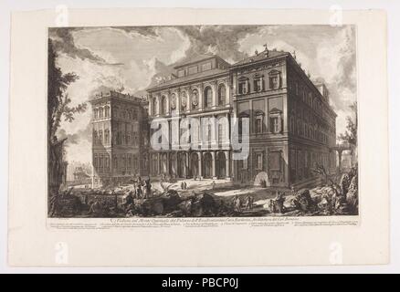 Giovanni Battista Piranesi/' Blick auf den Palazzo Barberini auf dem Quirinale'. Ca. 1749. Radierung auf Papier. Museum: Museo del Prado, Madrid, España. Stockfoto