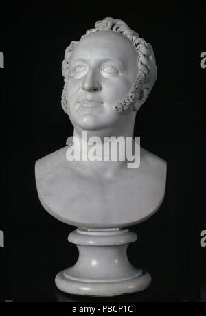 José Alvarez Cubero/ "Der Komponist Gioacchino Rossini". 1820 - 1827. Marmor aus Carrara. Museum: Museo del Prado, Madrid, España. Stockfoto