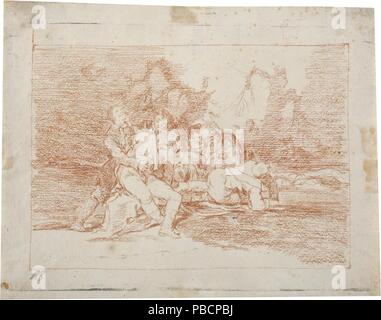 Francisco de Goya y Lucientes/'Curarlos, y a Otra'. 1810. Rote Kreide auf Elfenbein Bütten. Museum: Museo del Prado, Madrid, España. Stockfoto