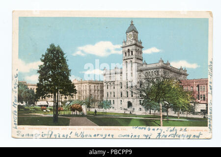 1220 Portsmouth Square und die Halle der Gerechtigkeit, San Francisco, Calif (Nypl b 12647398-67557) Stockfoto