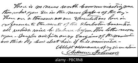 1225 Präsidenten Andrew Johnson, David D Patterson Stockfoto