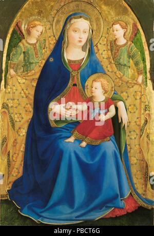 Fra Angelico / "Die Madonna mit dem Granatapfel". Ca. 1426. Tempera auf Systemsteuerung. Museum: Museo del Prado, Madrid, España. Stockfoto