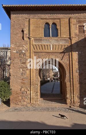 Wein Tür, Alhambra, Granada, Andalusien, Spanien, Europa. Stockfoto