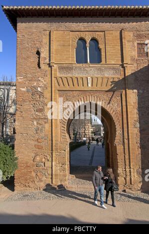 Wein Tür, die Alhambra, Granada, Andalusien, Spanien, Europa. Stockfoto