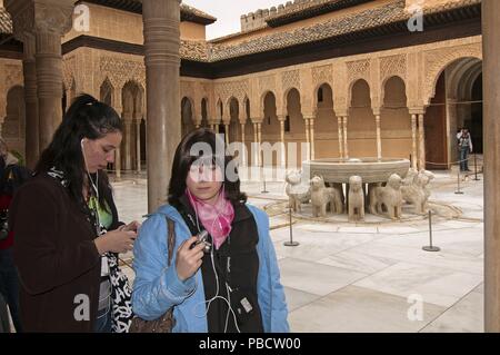 Die Löwen Hof, die Alhambra, Granada, Andalusien, Spanien, Europa. Stockfoto