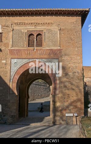 Wein Tür, die Alhambra, Granada, Andalusien, Spanien, Europa. Stockfoto