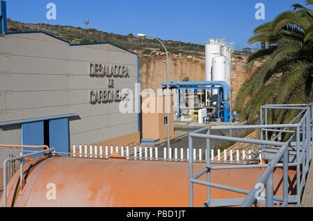 Entsalzungsanlage, Carboneras, Almeria Provinz, Andalusien, Spanien, Europa. Stockfoto